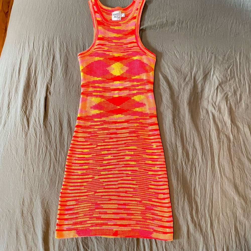 Colorful Knit Sleeveless Dress